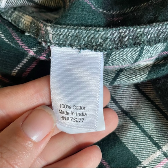 *DONATED* Sonoma | Women's Flannel Button-Down Shirt | Green Plaid | Size L - Picture 4 of 9